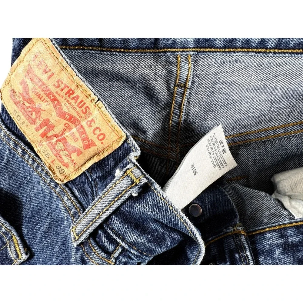 Vintage Levi's 501 Original Jeans Mens 38x30 Blue Denim Dark Wash Straight Leg‎